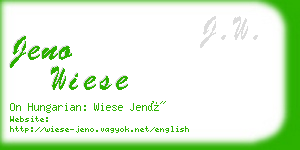 jeno wiese business card